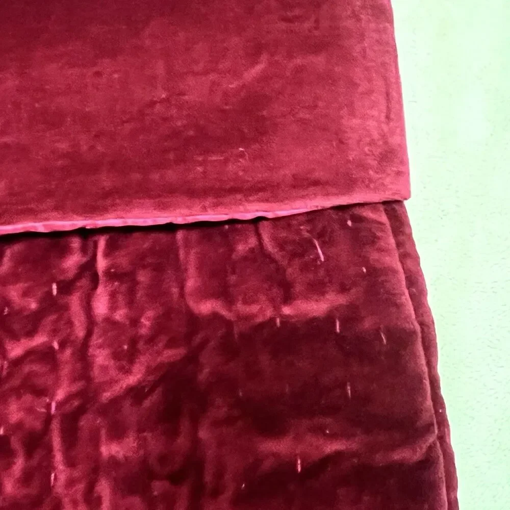 POTTERY BARN CHANNEL QUILTED Red VELVET CHRISTMAS STOCKINGS LARGE new 23